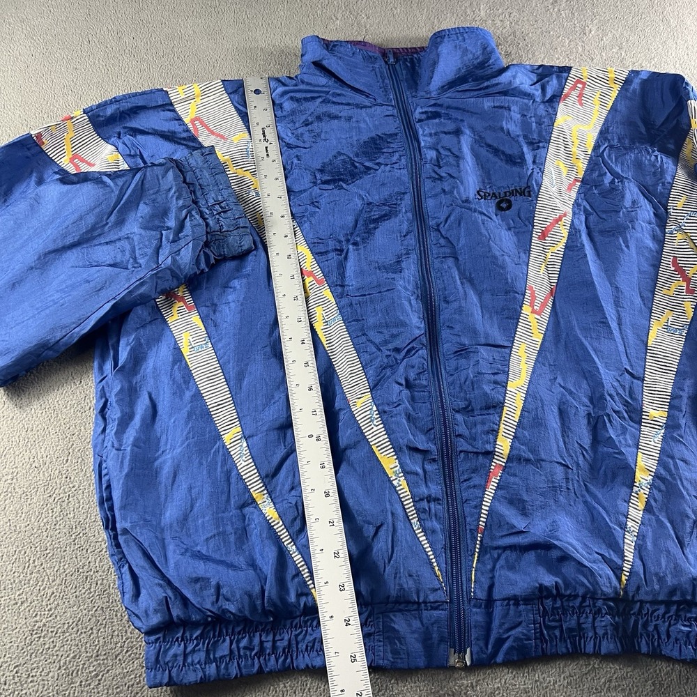 Mens 90s Spalding Sport Suit Jacket Nylon Multi Color XL - Picture 3 of 6